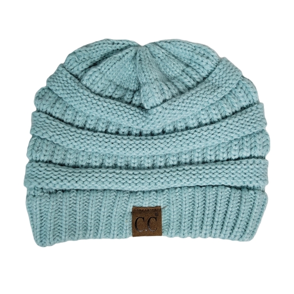 CC Resorts teal blue crochet knit beanie - Picture 4 of 4